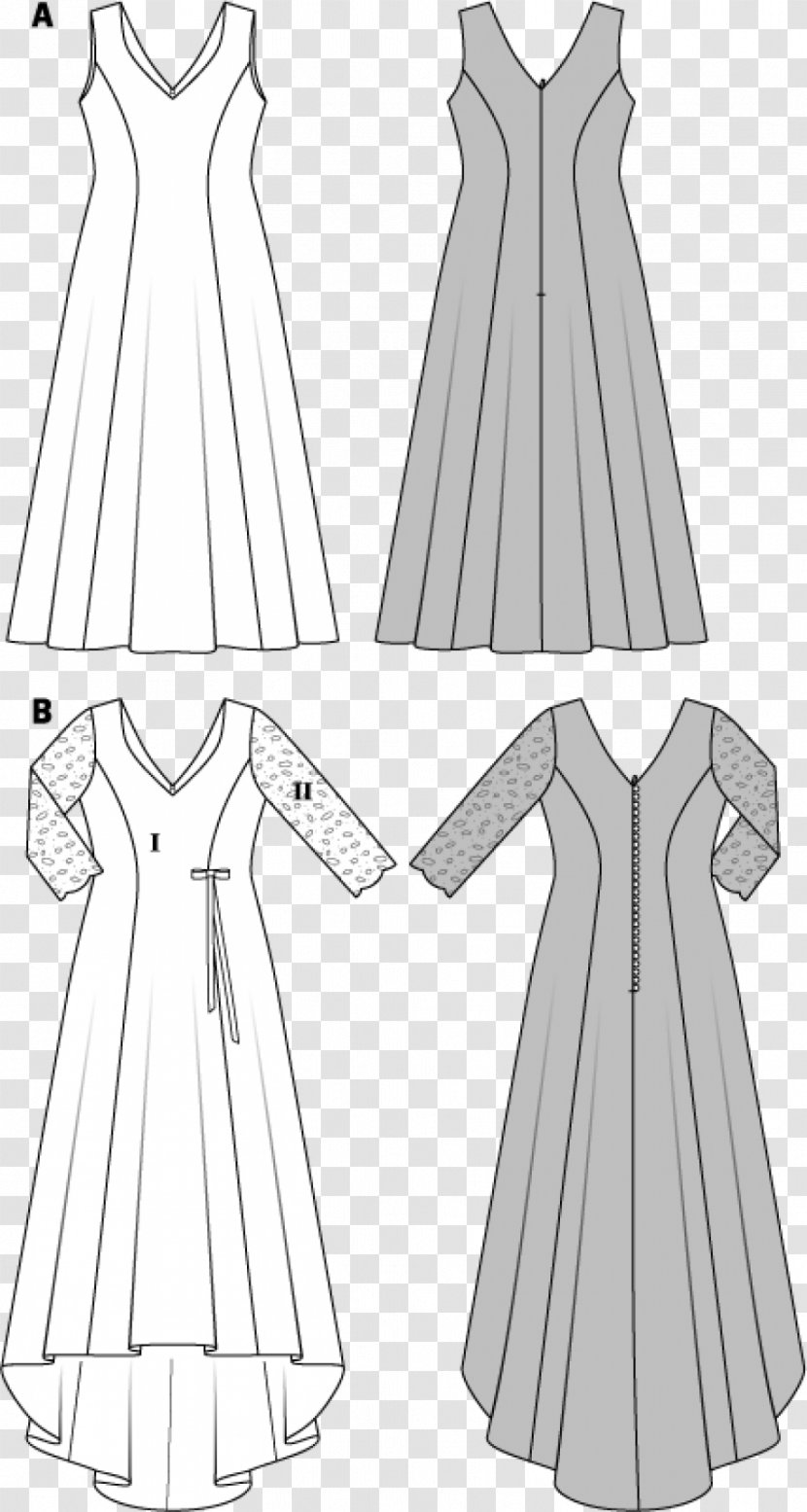 Burda Style Wedding Dress Evening Gown Pattern - Silhouette Transparent PNG