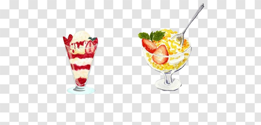 Ice Cream Sundae Mousse Parfait - Dairy Product - Strawberry And Yoji Nectar Transparent PNG