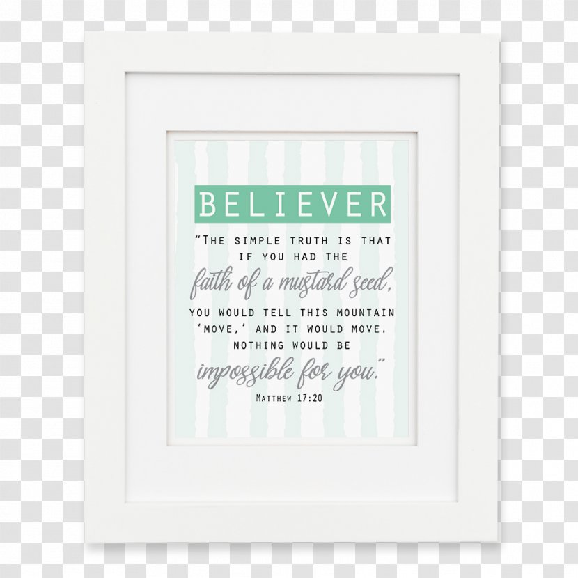 Green Teal Picture Frames Rectangle Font - Believer Transparent PNG