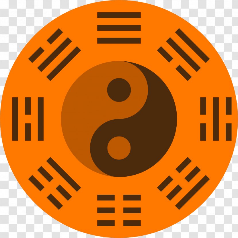 I Ching Bagua Symbol Taoism - Orange Transparent PNG