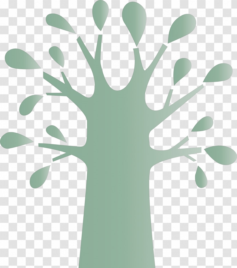 Green Leaf Tree Hand Plant Transparent PNG