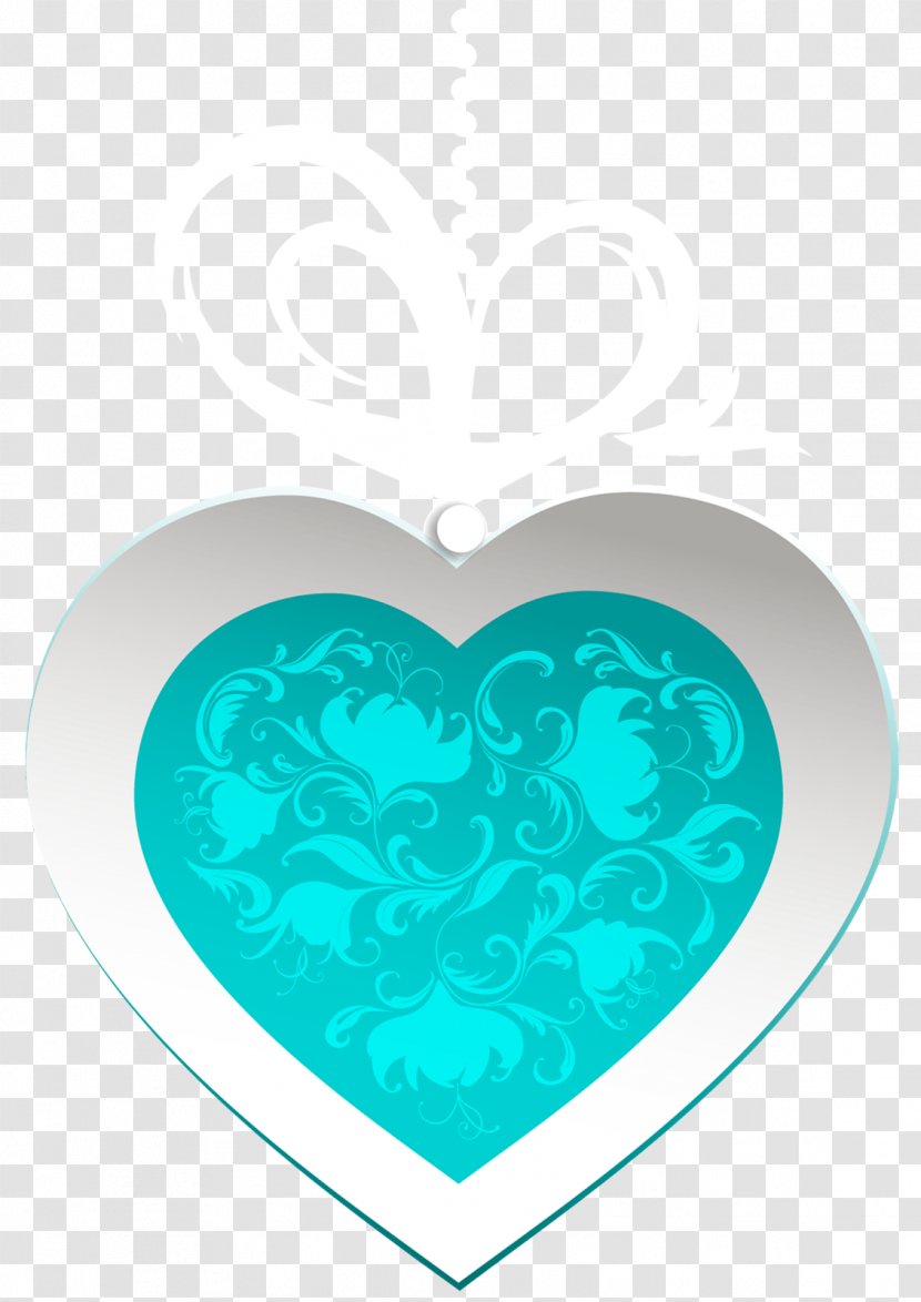 Turquoise Heart - Teal - Heart-shaped Streamers Transparent PNG