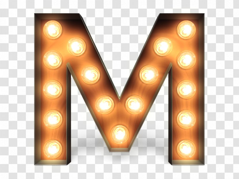 Incandescent Light Bulb Letter Marquee Light-emitting Diode - Gift - M Transparent PNG