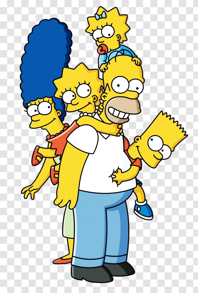Homer Simpson Bart Marge Lisa Maggie - Family Transparent PNG