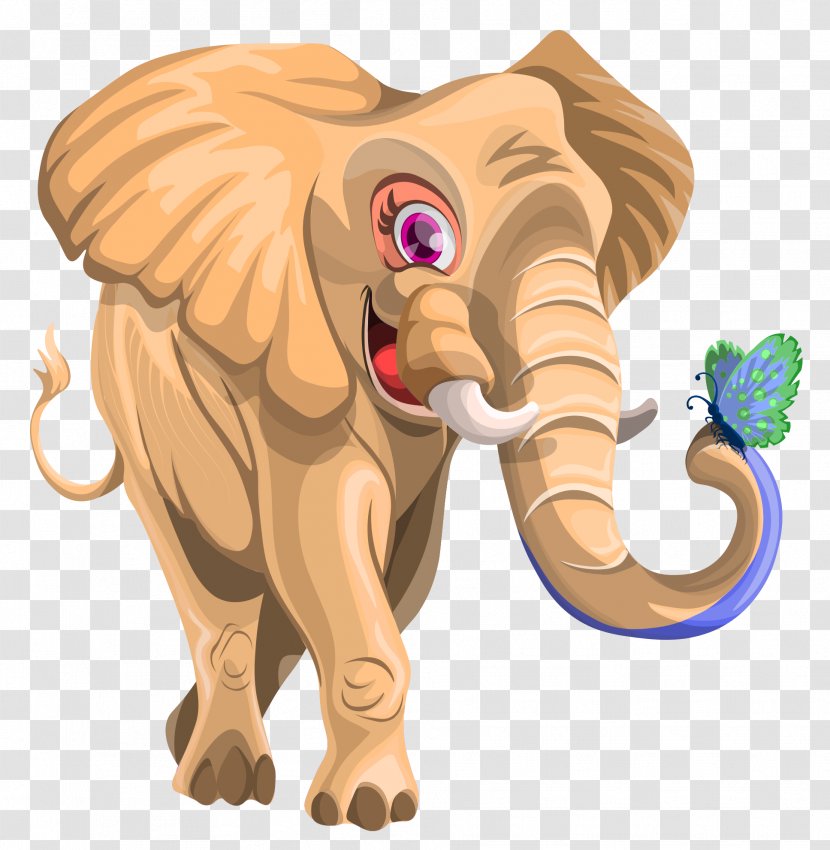 Lion African Elephant - Elephants And Mammoths - Vector Transparent PNG