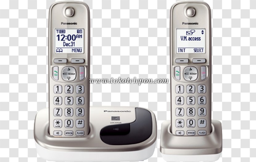 Cordless Telephone Panasonic KX-TGC212S Dect 6.0 1.90 Ghz Phone - Answering Machines - Silver Handset Digital Enhanced TelecommunicationsWireless Headset With Transparent PNG