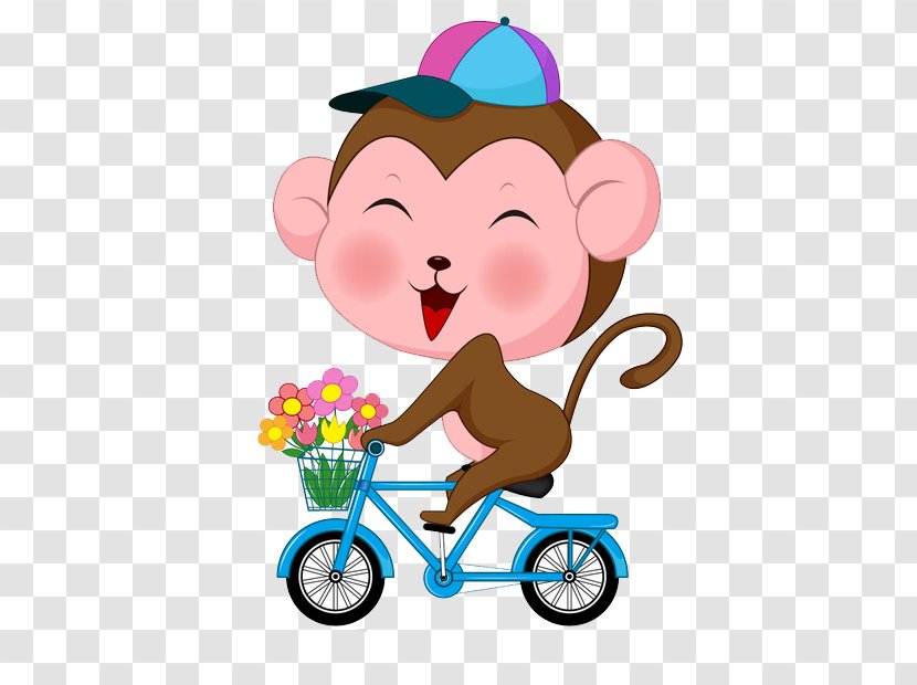 Gorilla Ape Monkey Cycling Bicycle - Animation - Cartoon Transparent PNG