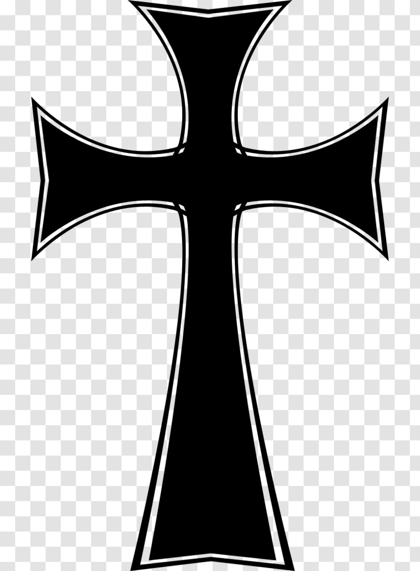 Celtic Cross Christian Gothic Fashion Clip Art - Monochrome - Paintbrush 0 1 Transparent PNG