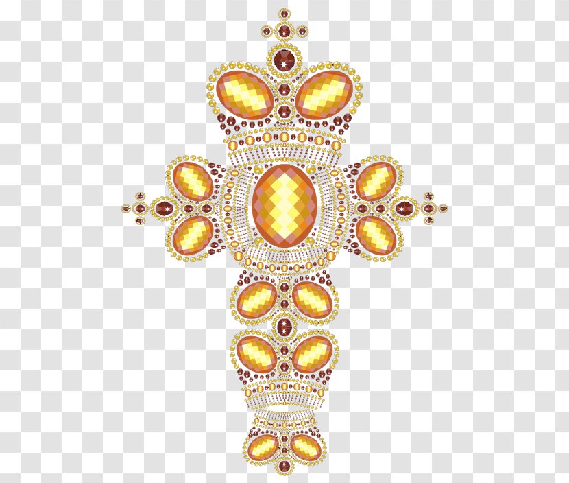 Diamond Crown Jewellery - Cross - Gold Transparent PNG