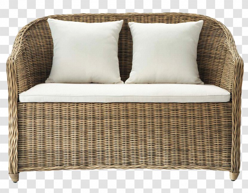 Bench Banquette Couch Garden Cushion - Wicker Transparent PNG