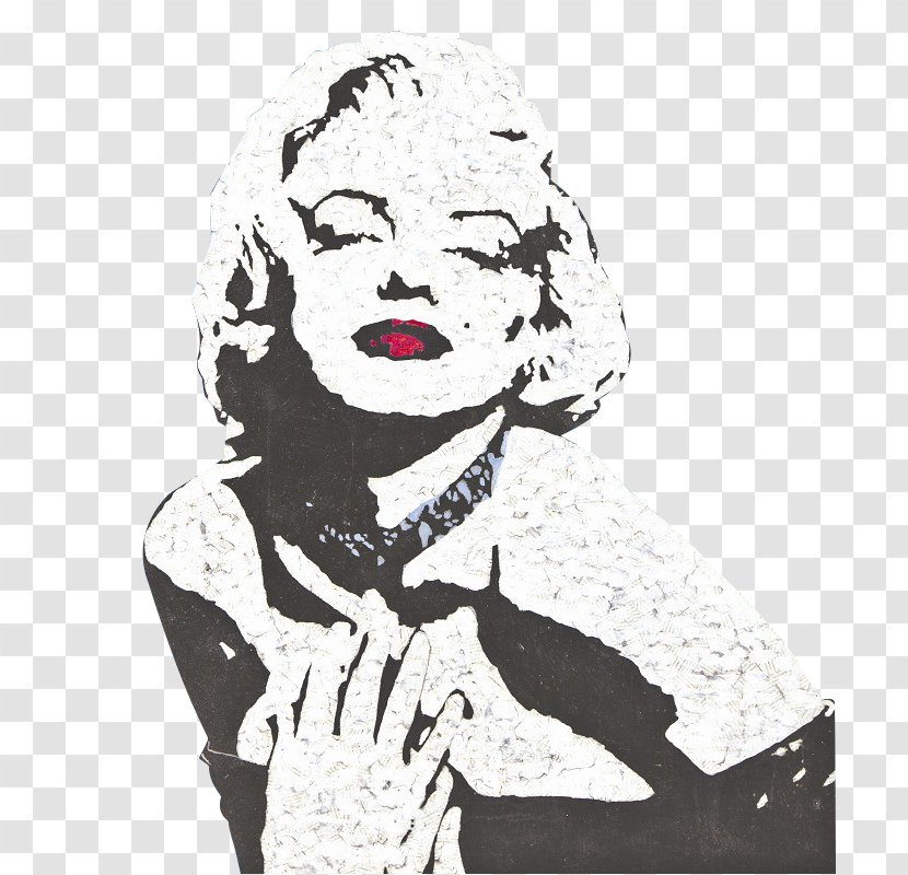 Poster Pop Art Painting Celebrity - Monochrome Photography - Monroe Eyes Closed Slightly Transparent PNG