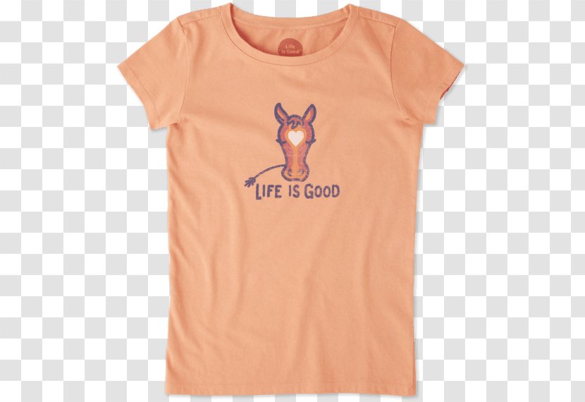 T-shirt Sleeve Life Is Good Clothing Original Penguin - Peach - Clothes Horse Transparent PNG