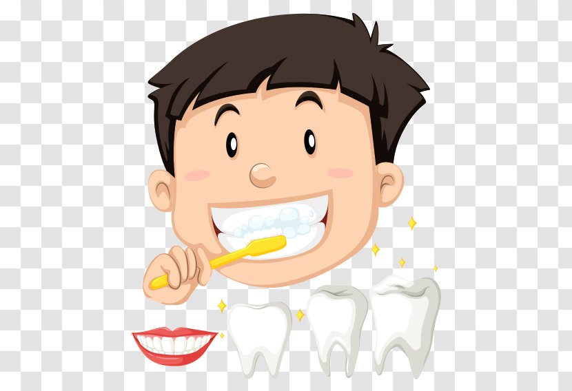 Tooth Brushing Child Clip Art - Cartoon Transparent PNG