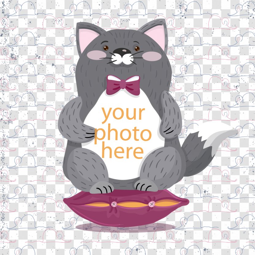 Cat Kitten Drawing Cuteness - Small To Medium Sized Cats - Cute Gray Vector Transparent PNG