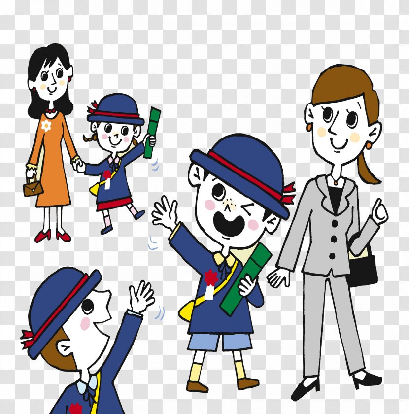 Learning Head Grass Catjang School - Children Cartoon Characters Waving Goodbye Transparent PNG