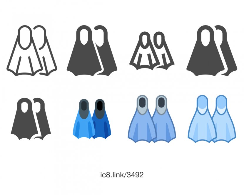 Diving & Swimming Fins Font - Fictional Character - Flippers Transparent PNG