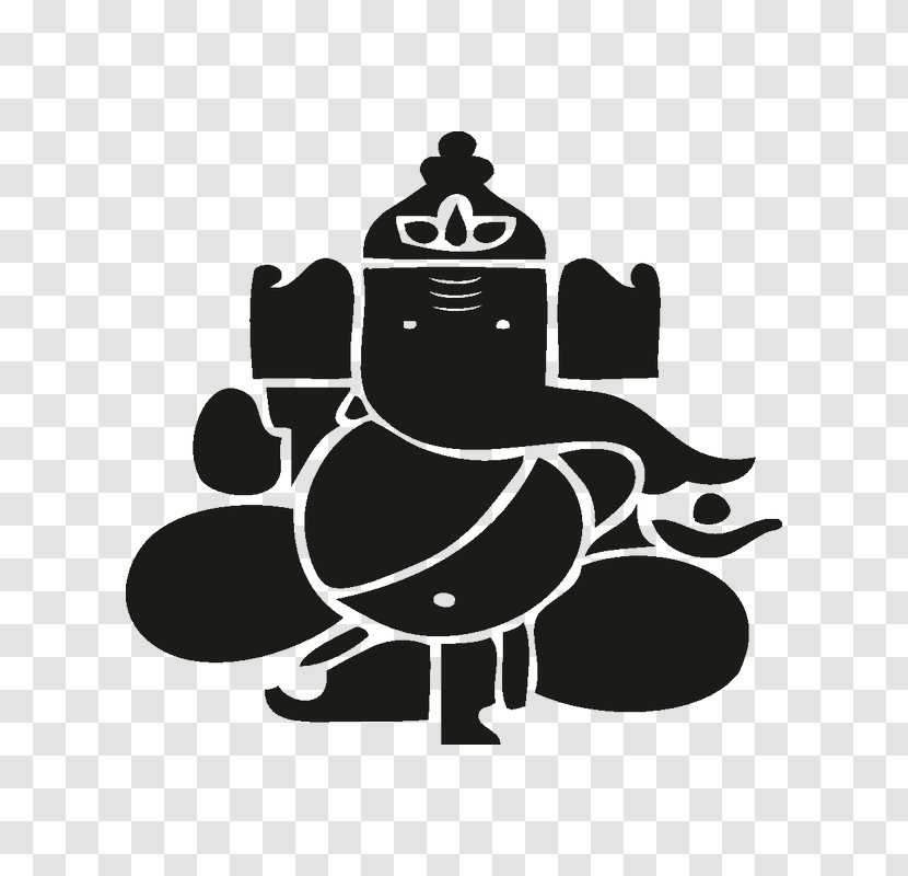 Ganesha Shiva Symbol Clip Art - Black And White Transparent PNG