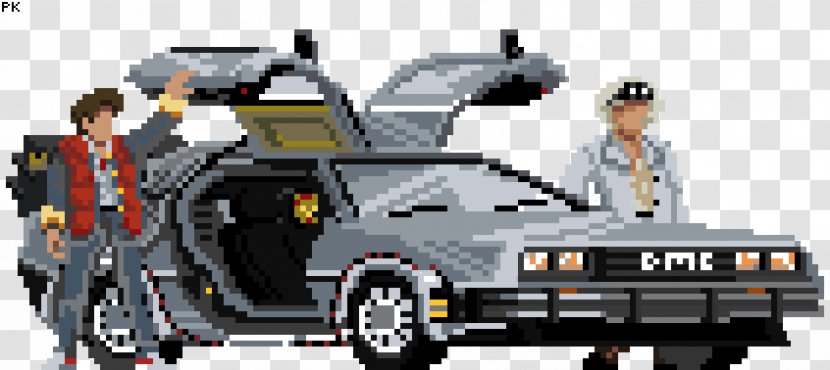 Marty McFly Back To The Future Dr. Emmett Brown Pixel Art - Motor Vehicle - Deadpool Transparent PNG