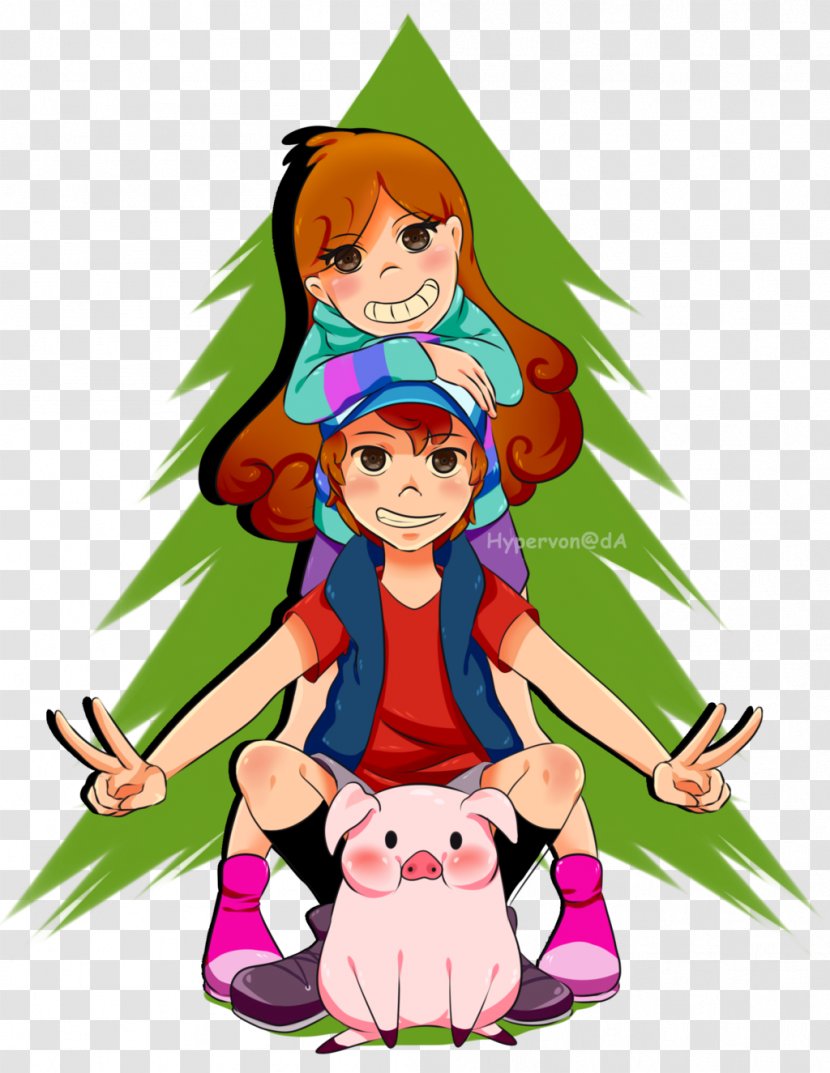 Dipper Pines Mabel Illustration Twin Art - Watercolor - And Fanart Transparent PNG