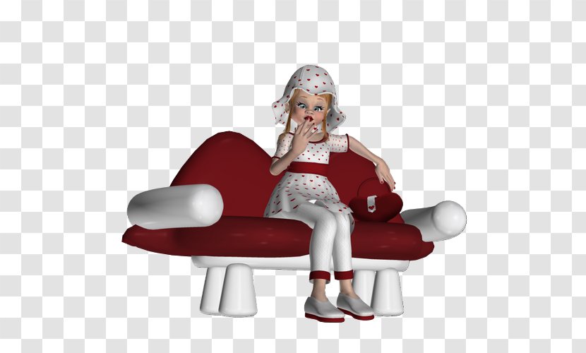 Chair Sitting Santa Claus Figurine - Fictional Character Transparent PNG