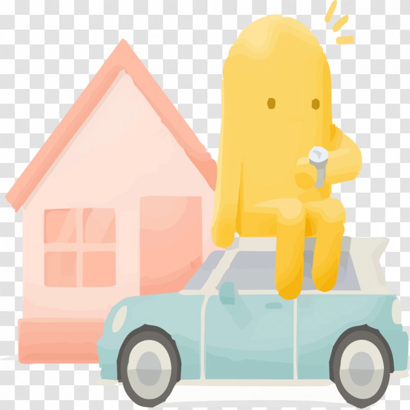 Hand-painted Houses And Cars - Animation - Vehicle Transparent PNG