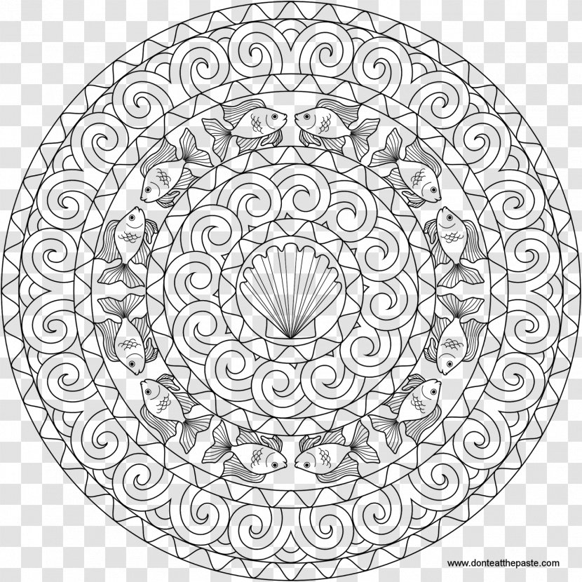 Mandala Coloring Book Drawing Page - Line Art - Mandalas Transparent PNG