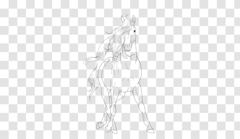 Line Art Pony Mustang Sketch - Monochrome Photography - Wolves Transparent PNG