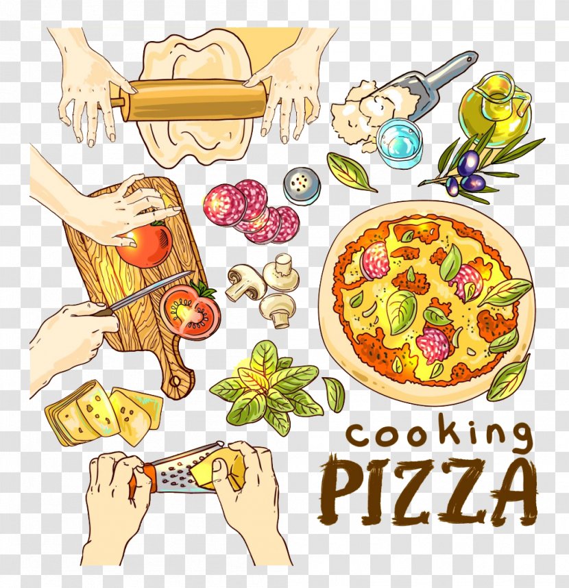 Hawaiian Pizza Ham Fast Food Italian Cuisine - Cooking - Making Transparent PNG