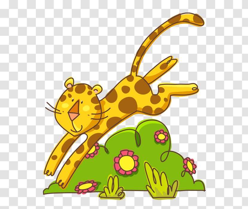 Giraffe Leopard Sticker Wall Decal Clip Art - Animal Figure - Kids Jumping In Puddle Transparent PNG