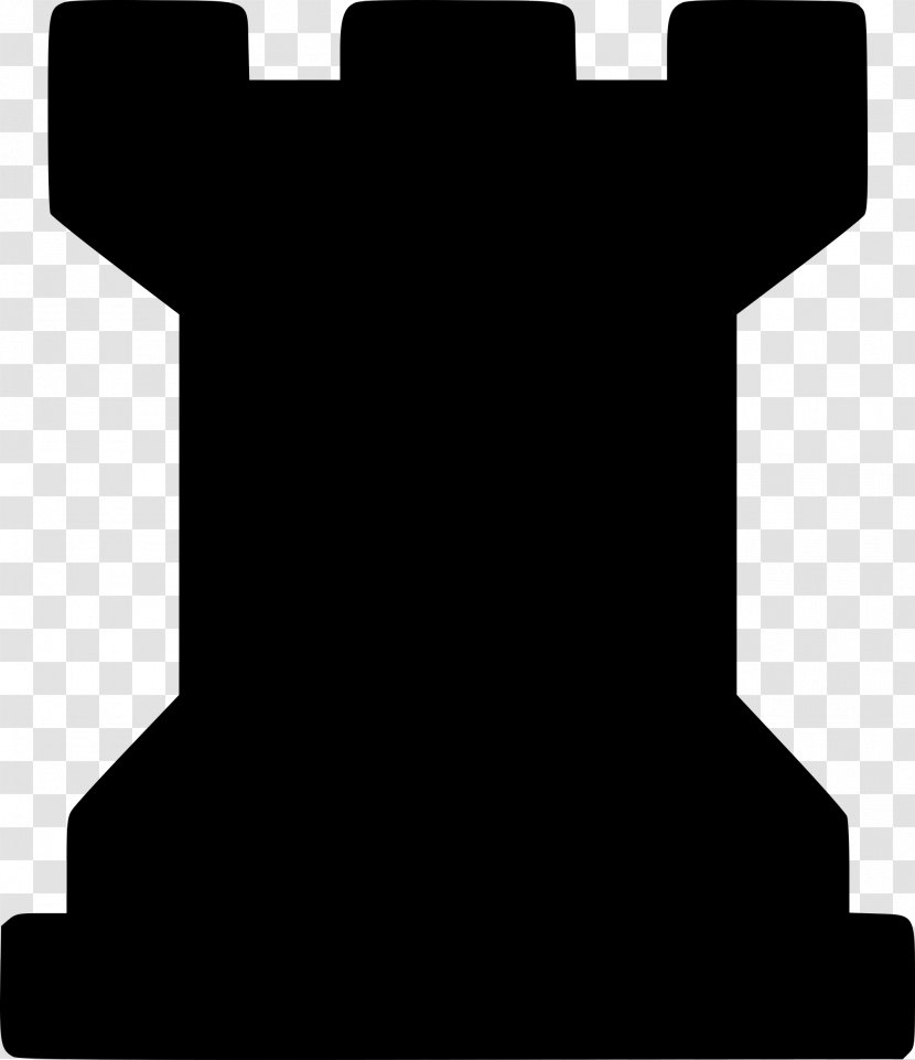 Chess Piece Rook Pawn Clip Art - Black And White - Kale Transparent PNG