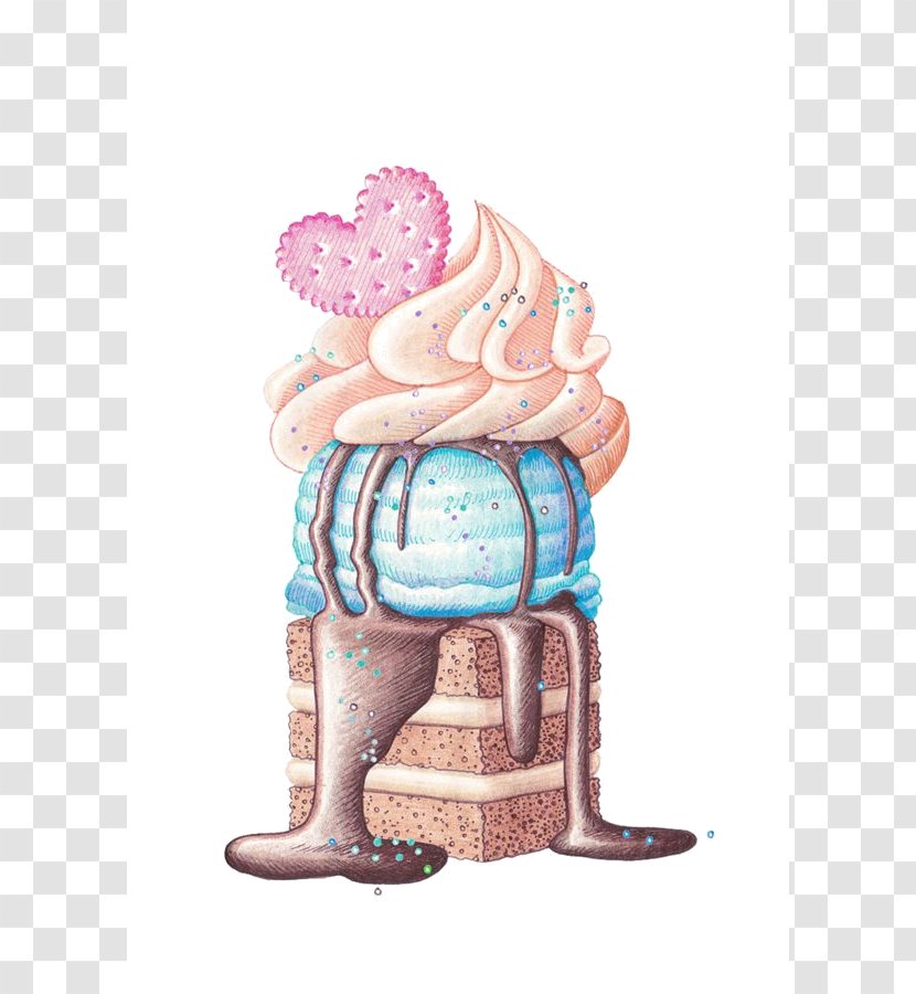 Ice Cream Cupcake Sundae Frosting & Icing - Soft Serve Transparent PNG