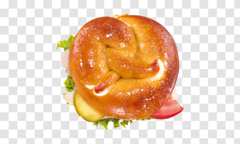 Lye Roll Pretzel Bagel Breakfast Sandwich Ham - Danish Pastry Transparent PNG