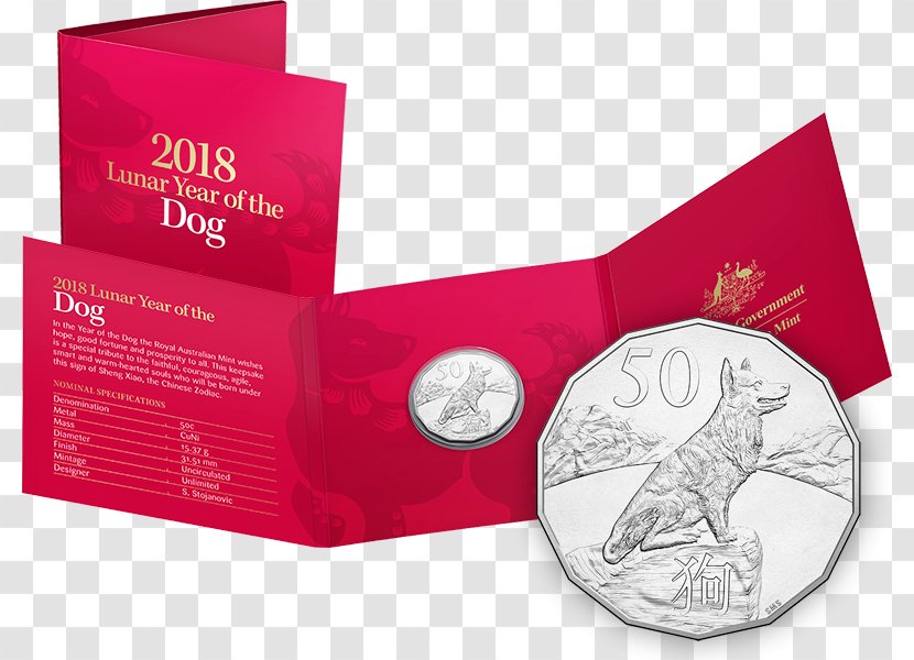 Royal Australian Mint Dog 0 Lunar Series Coin - Dollar Transparent PNG