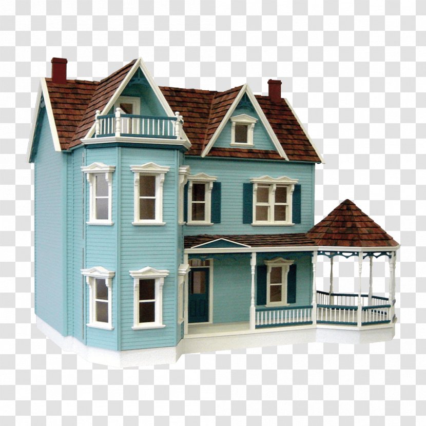 Dollhouse Toy Facade - Cottage - Victorian Farmhouse Transparent PNG