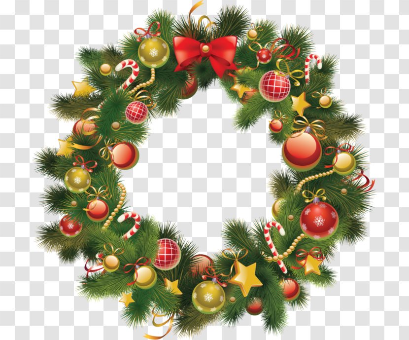 Christmas Wreath - Decoration - Conifer Transparent PNG