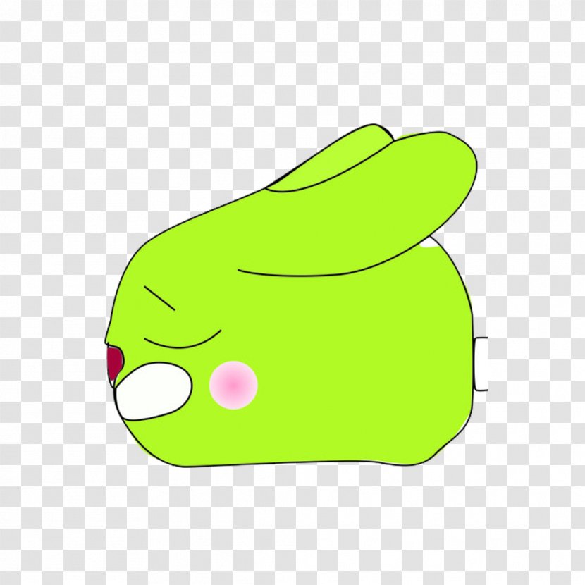Download Clip Art - Vertebrate - Green Bunny Cartoon Head Transparent PNG