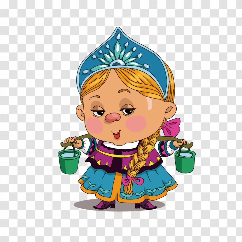 Russian Culture Cartoon - Thai People - Vector Foreign Medieval Costume Maid Transparent PNG
