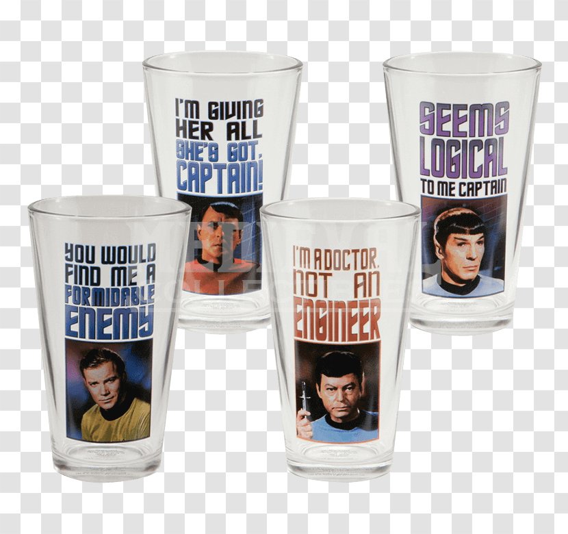 Pint Glass Star Trek Spock Table-glass - Deep Space Nine Transparent PNG