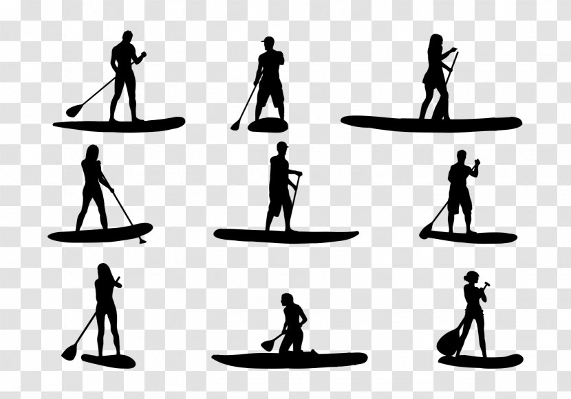 Silhouette Standup Paddleboarding Clip Art - Physical Fitness Transparent PNG