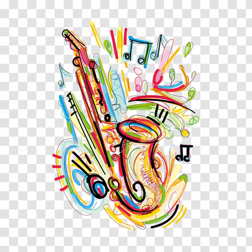 Musical Instrument Drawing - Heart - Painted Trumpet Transparent PNG