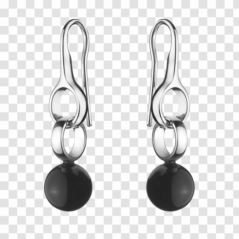 Earring Jewellery Agate Sterling Silver Onyx - Pearl - Black Transparent PNG