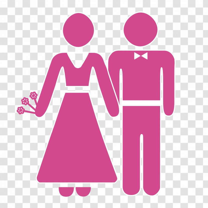 Wedding Invitation Marriage Icon - Love - Vector Bride And Groom Cartoon Transparent PNG