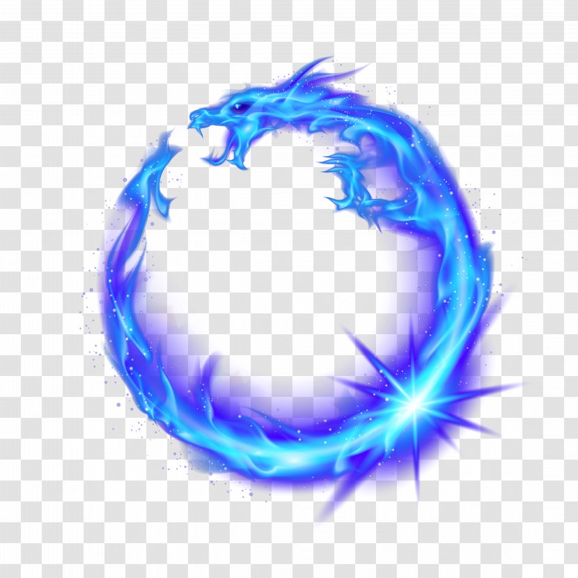 Flame Fire Combustion - Pattern - Blue Dragon Transparent PNG