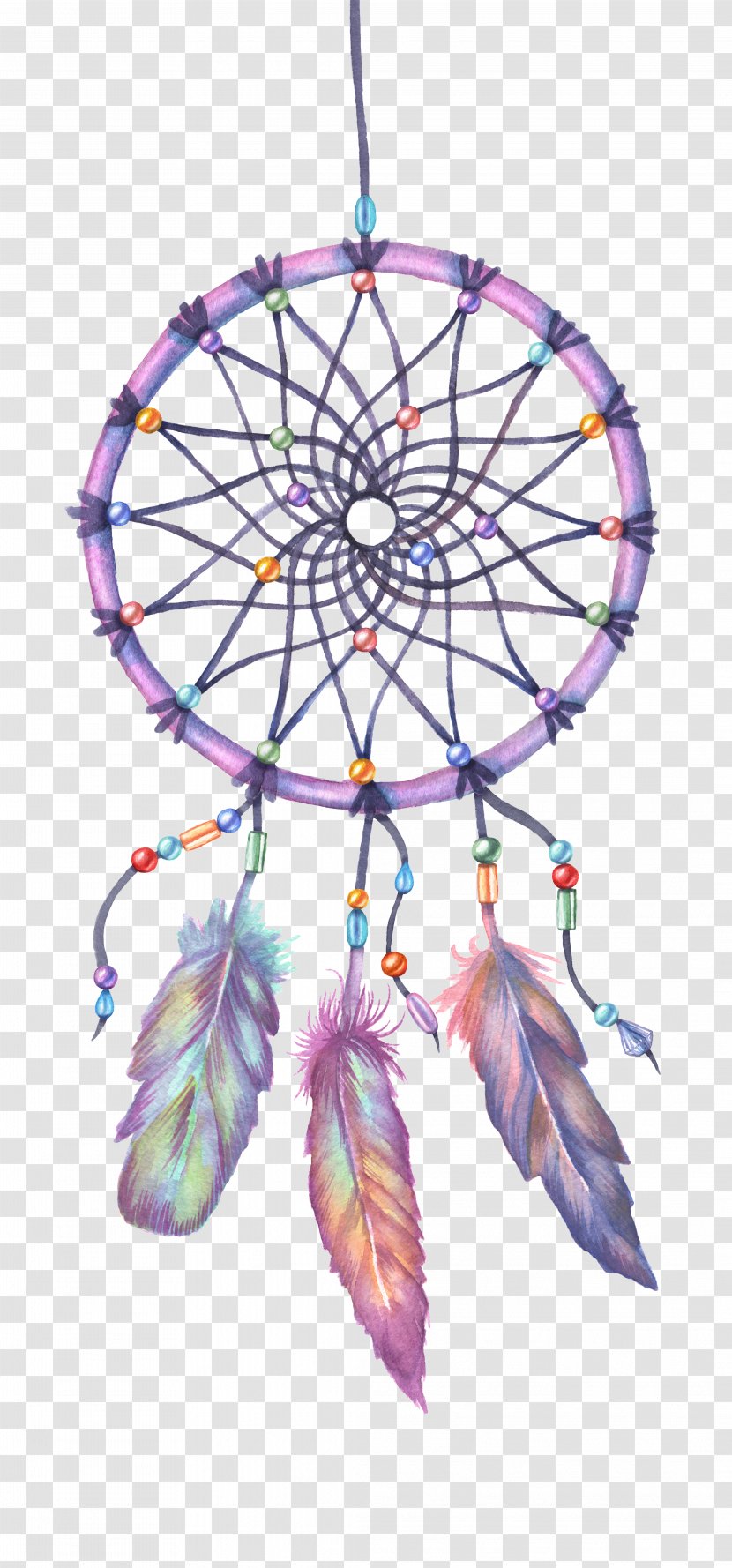 Dreamcatcher Drawing Watercolor Painting Illustration - Stock Photography - Purple Transparent PNG