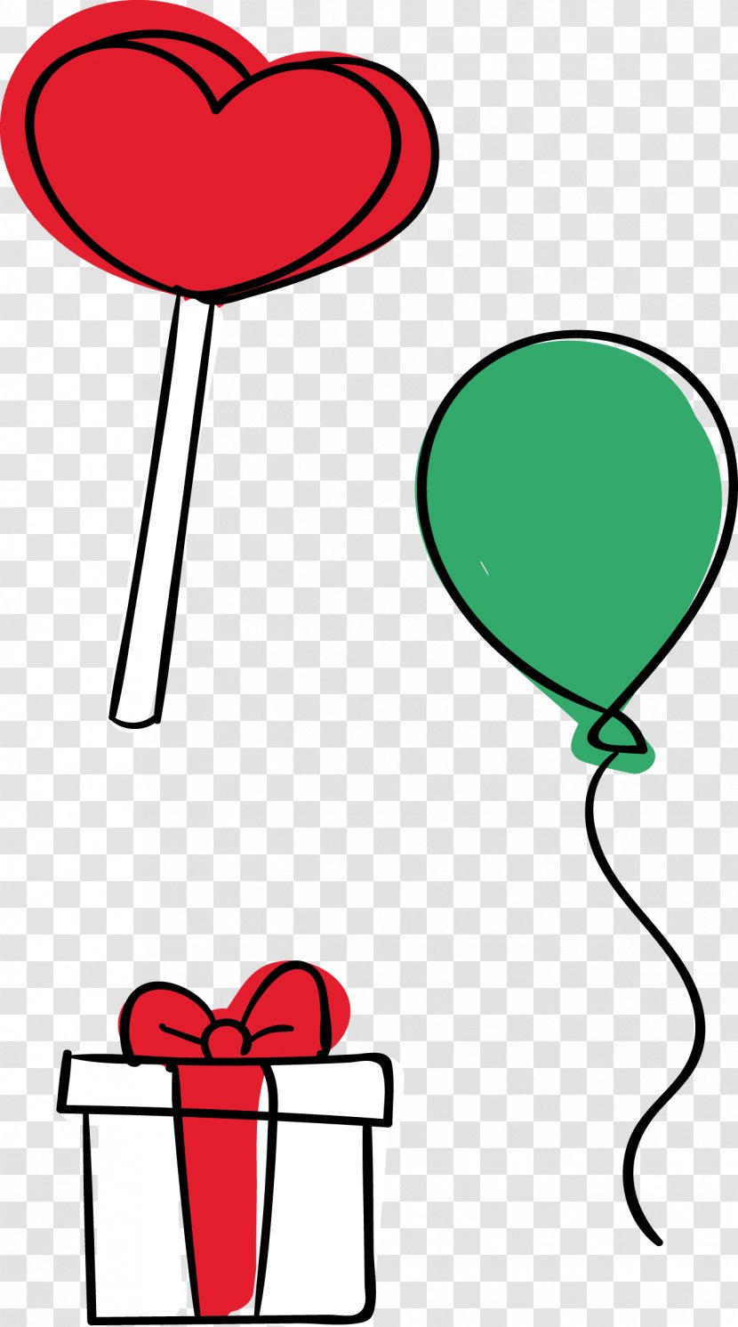 Gift Box Balloon - Silhouette - Vector Transparent PNG