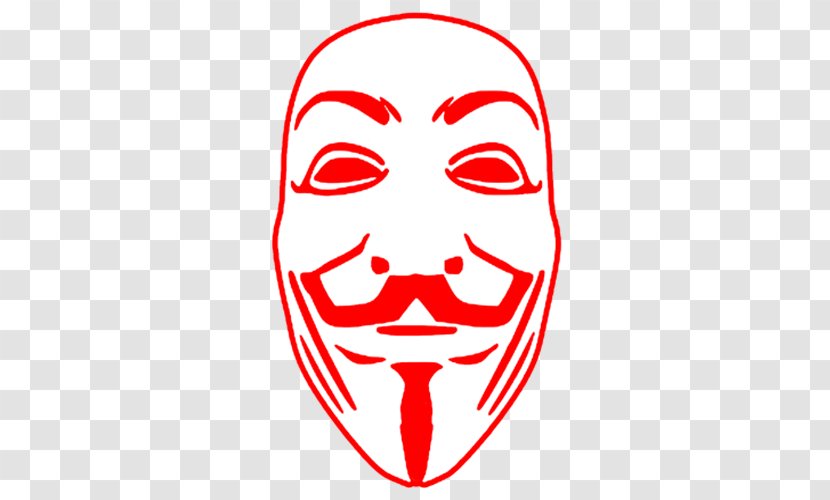 V For Vendetta Guy Fawkes Mask T-shirt YouTube - Pin - Hacker Clipart Transparent PNG
