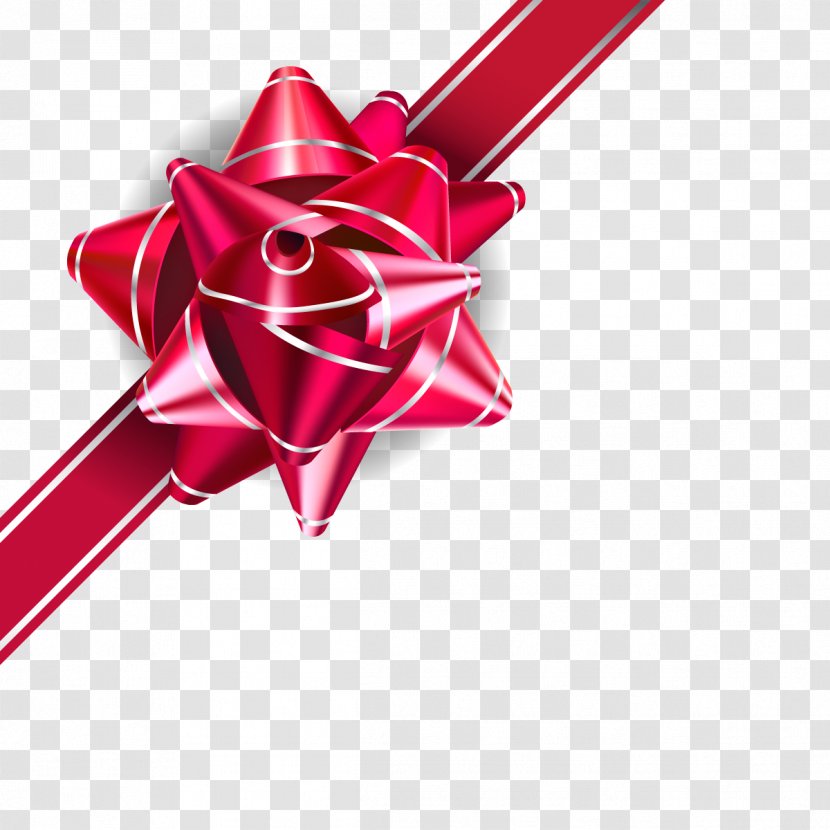Wedding Invitation Ribbon Gift - Floral Design - Vector Red Garland Transparent PNG