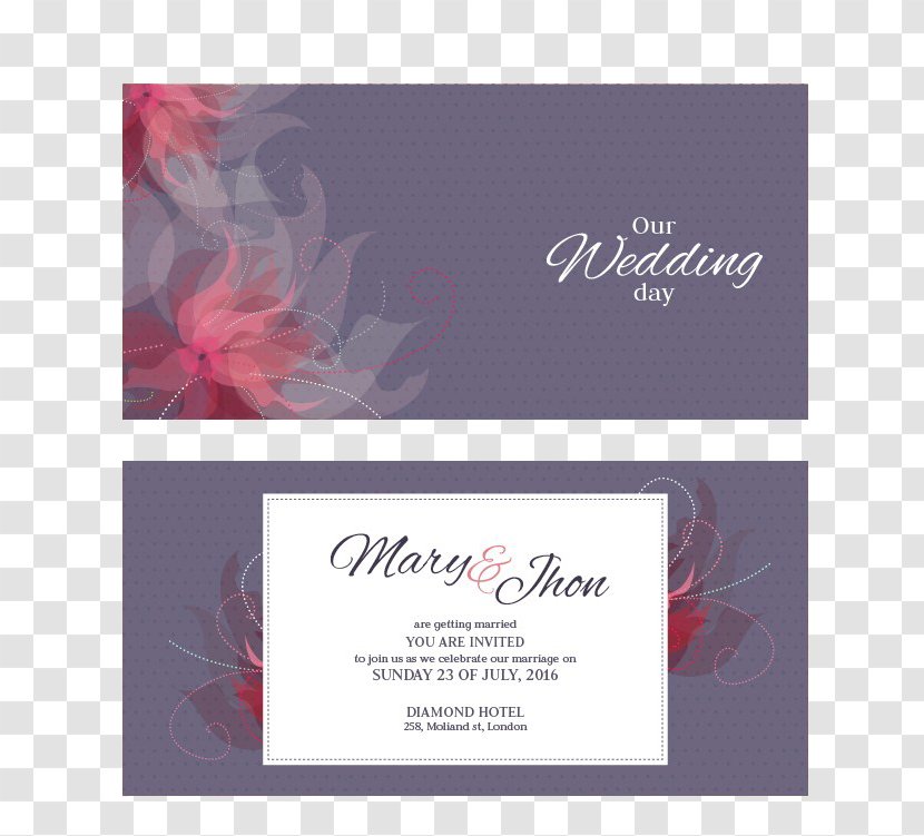 Wedding Invitation Convite - Creative Pattern Card Transparent PNG