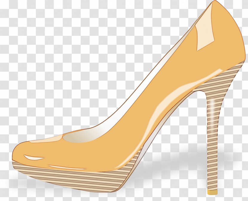 Footwear High Heels Yellow Shoe Basic Pump - Sandal Beige Transparent PNG
