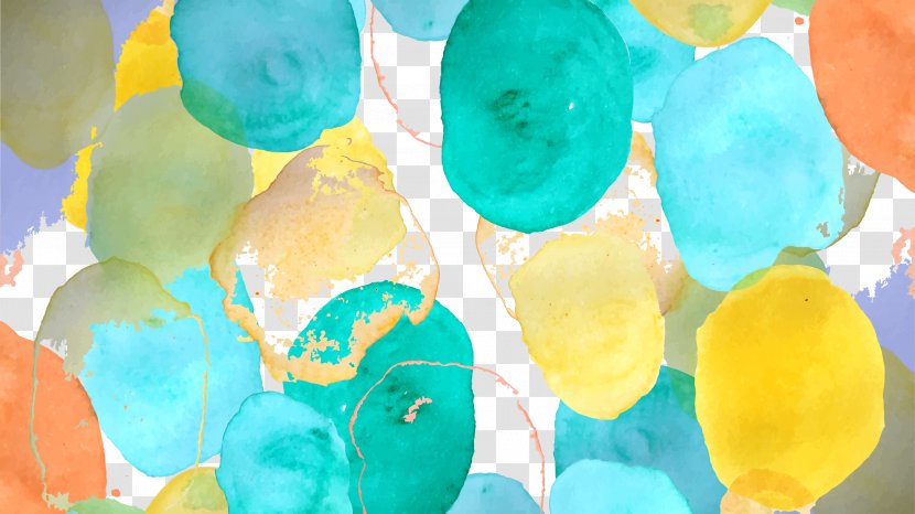 Watercolor Painting Polka Dot Pattern - Yellow - Shading Transparent PNG